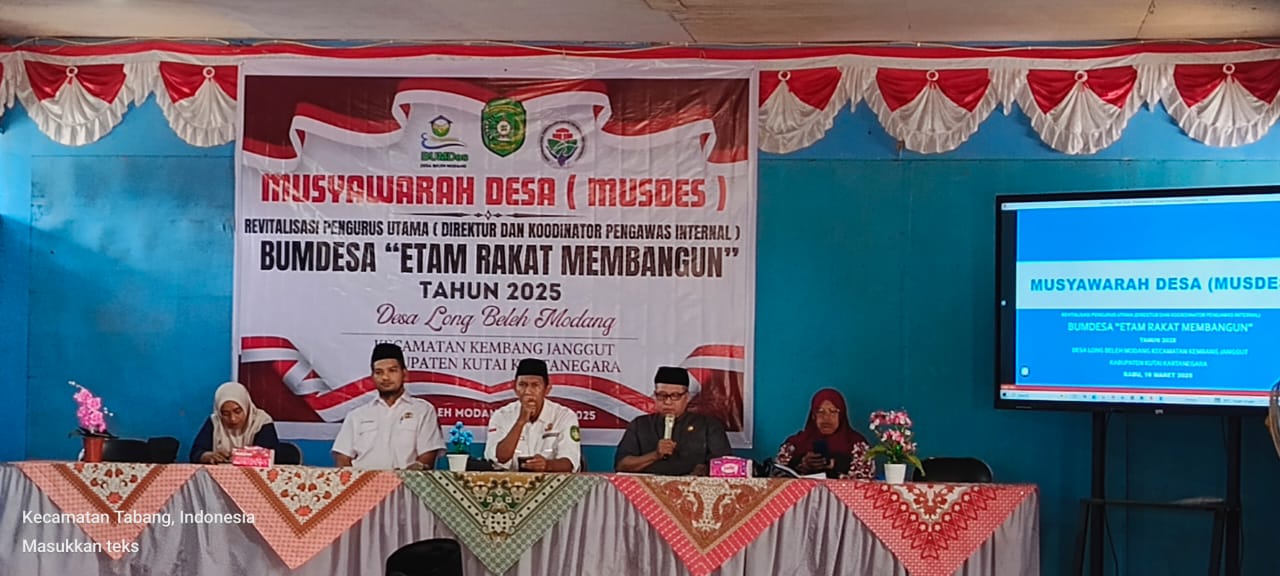 Musyawarah Desa: Revitalisasi Pengurus Bumdesa “Etam Rakat Membangun” Desa Long Beleh Modang